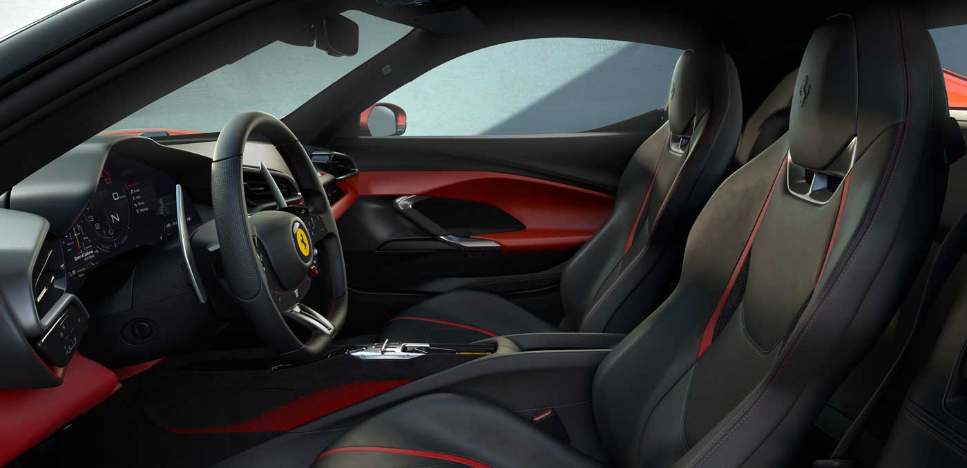 Interior of Ferrari 296 GTB