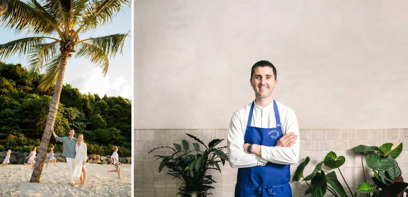 Chef Josh Niland and his family on hamilton island