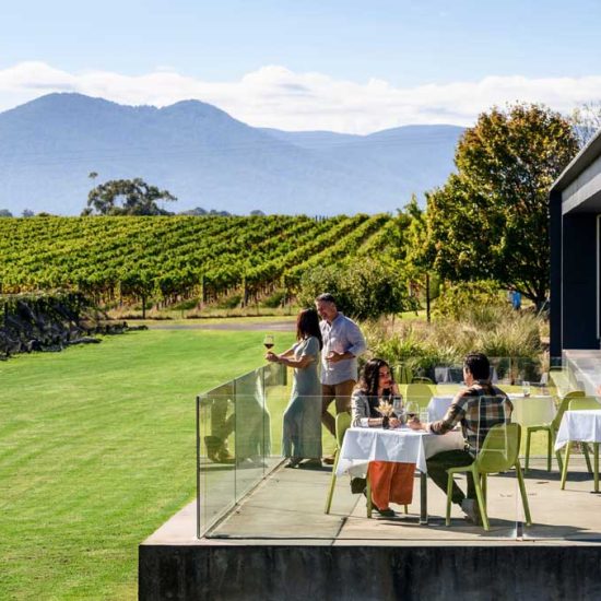 Winery terrace in Yarra Yalley at Oakridge