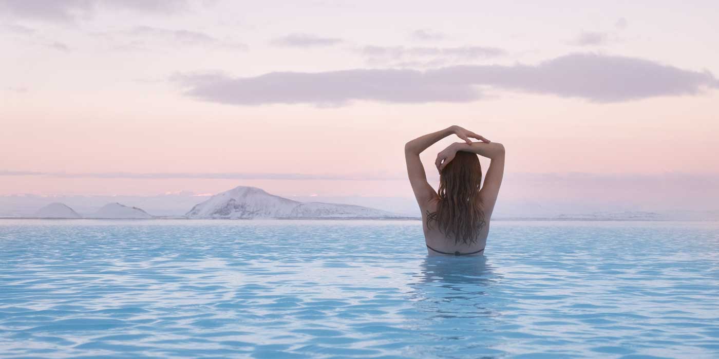 Woman in Mývatn Nature Baths Iceland
