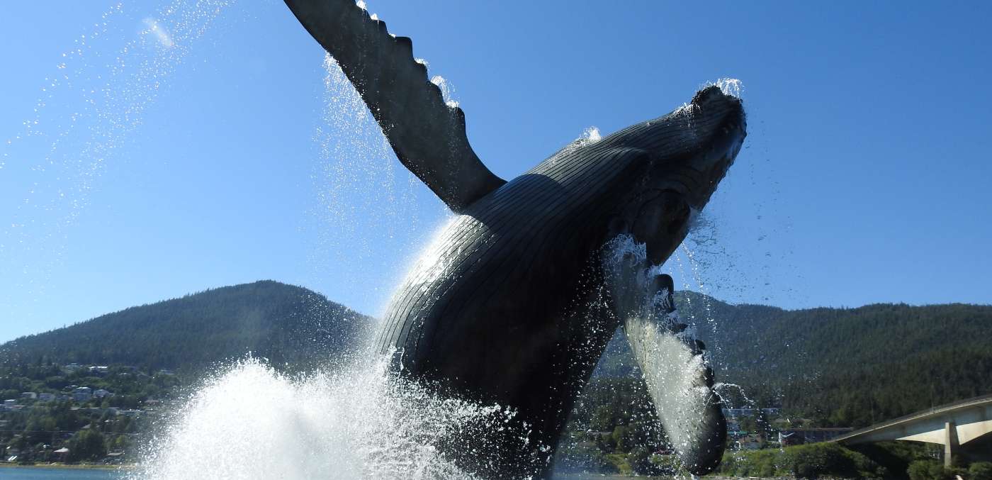 A whale sculpture in Juneau