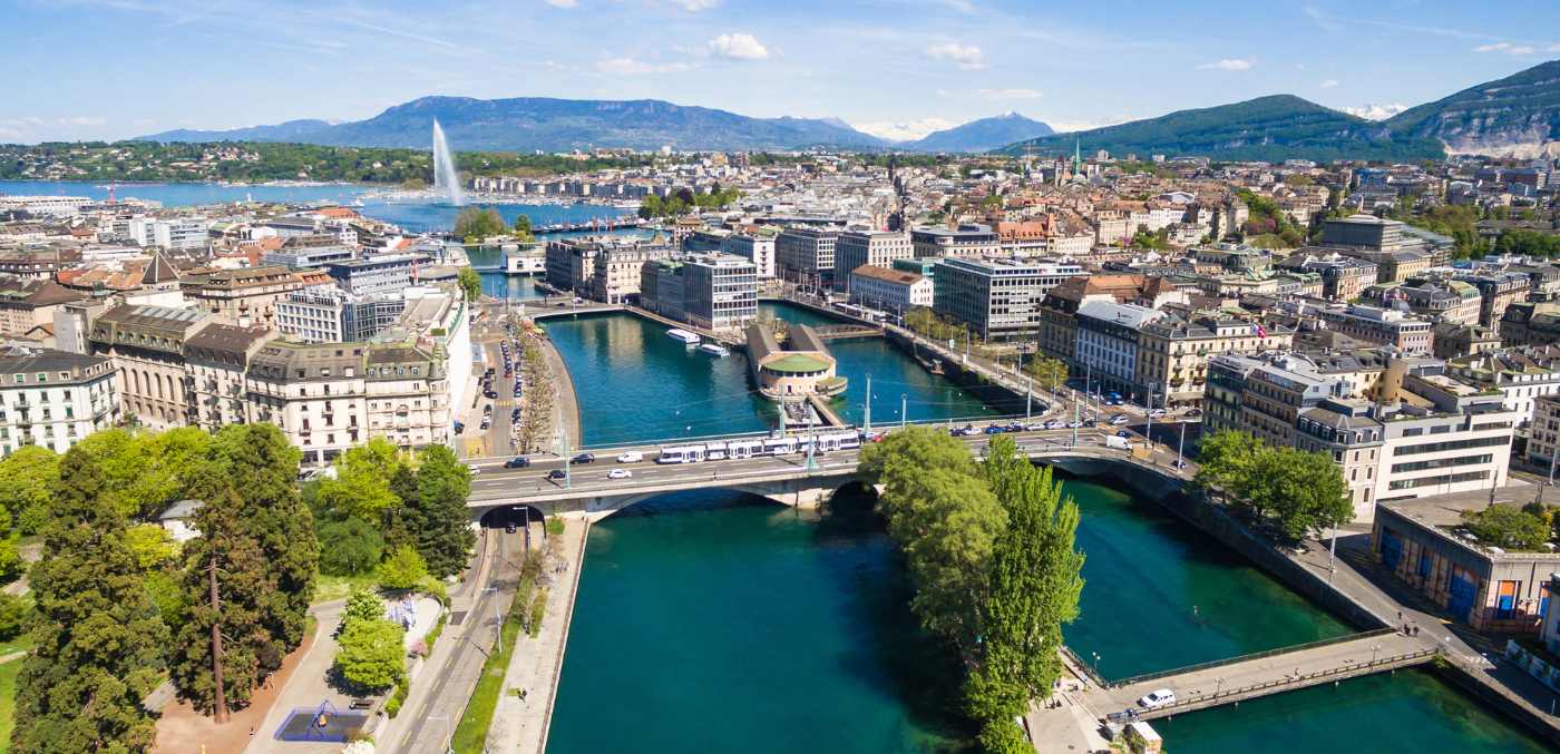 The river and lake of Geneva