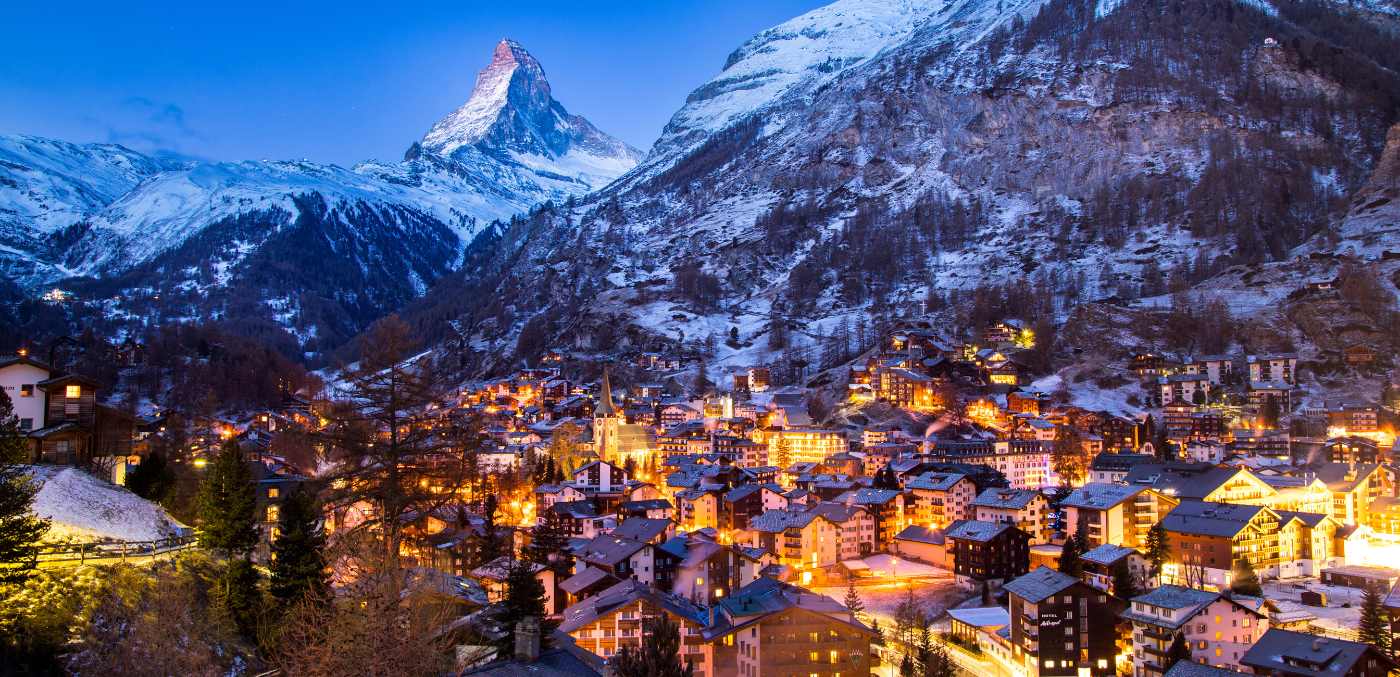 The Matterhorn and the village of zermatt
