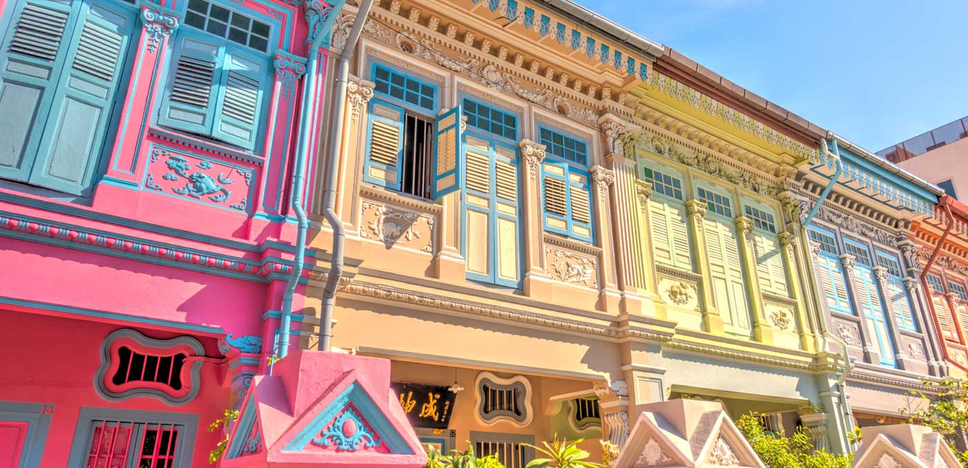Historical buildings in Joo Chiat Road, Singapore