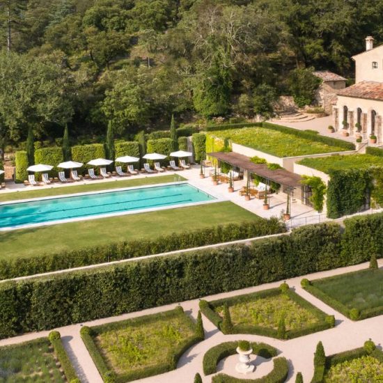 french chateau in countryside pool and gardens