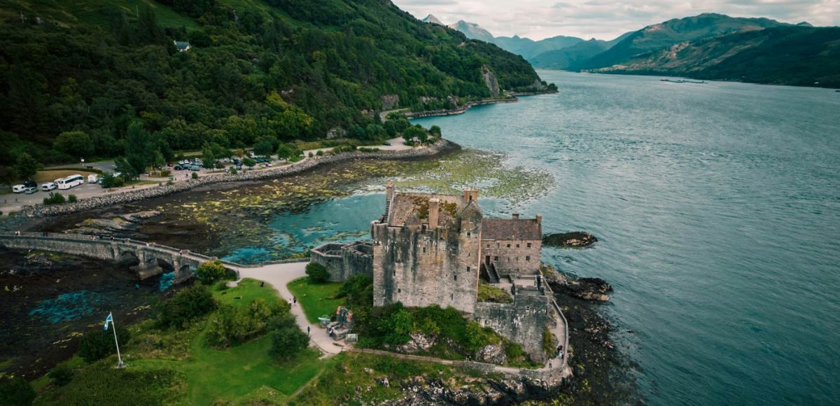 Eilean Donan Castle, a famous Scottish landmark located in the Highlands