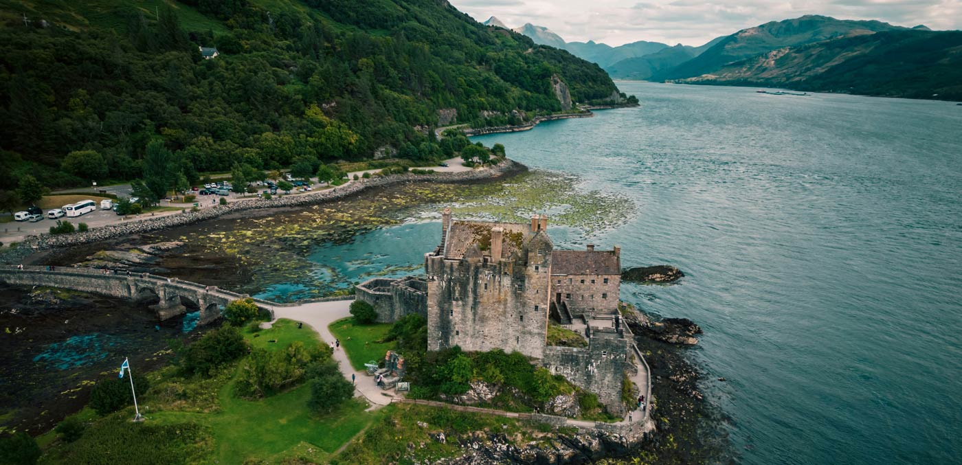 Eilean Donan Castle, a famous Scottish landmark located in the Highlands