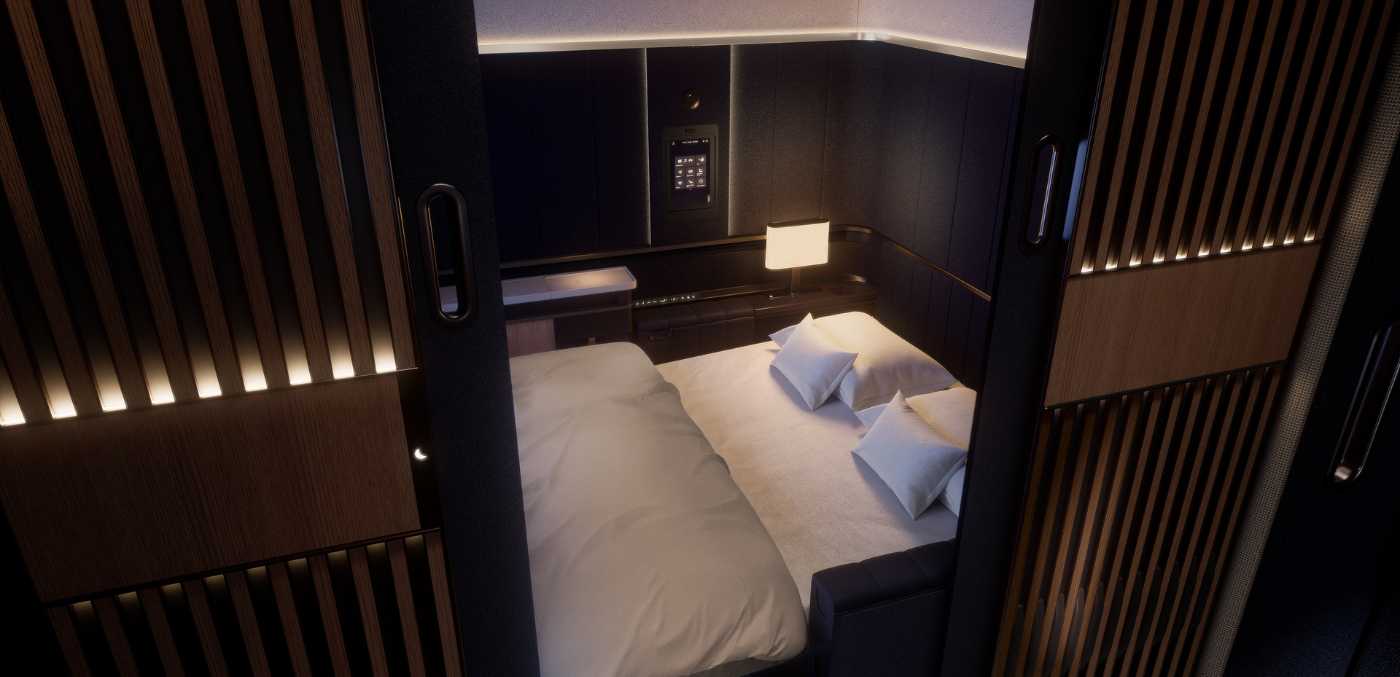Reclined first class bed lufthansa