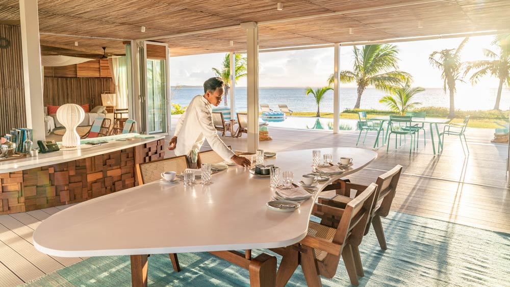 Butler sets the table at Miavana by Time + Tide