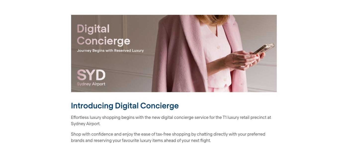 Sydney T1 Digital Luxury Concierge