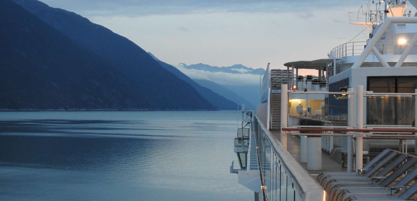 Viking Orion sailing at dawn