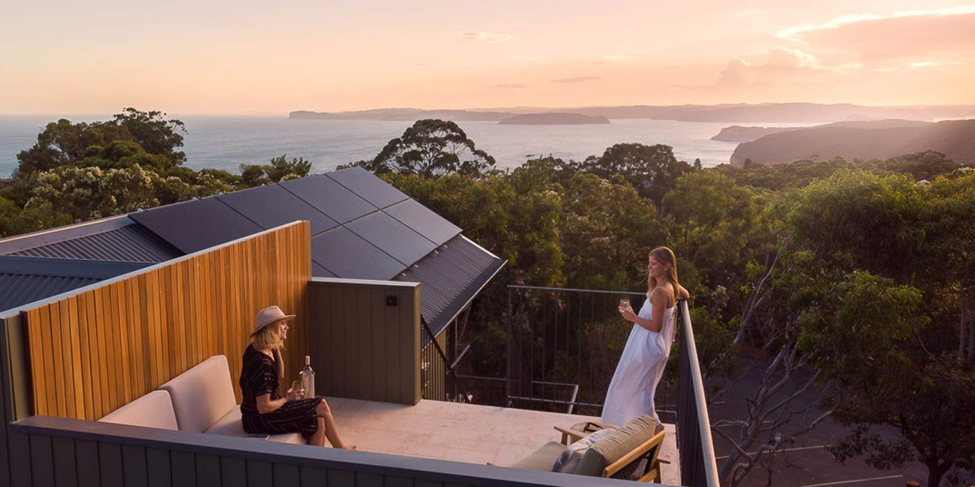 Sunset on deck at Bells at Killcare