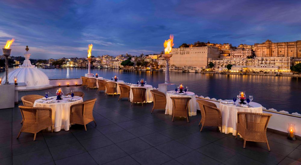 Roof top dinner in Udaipur, India