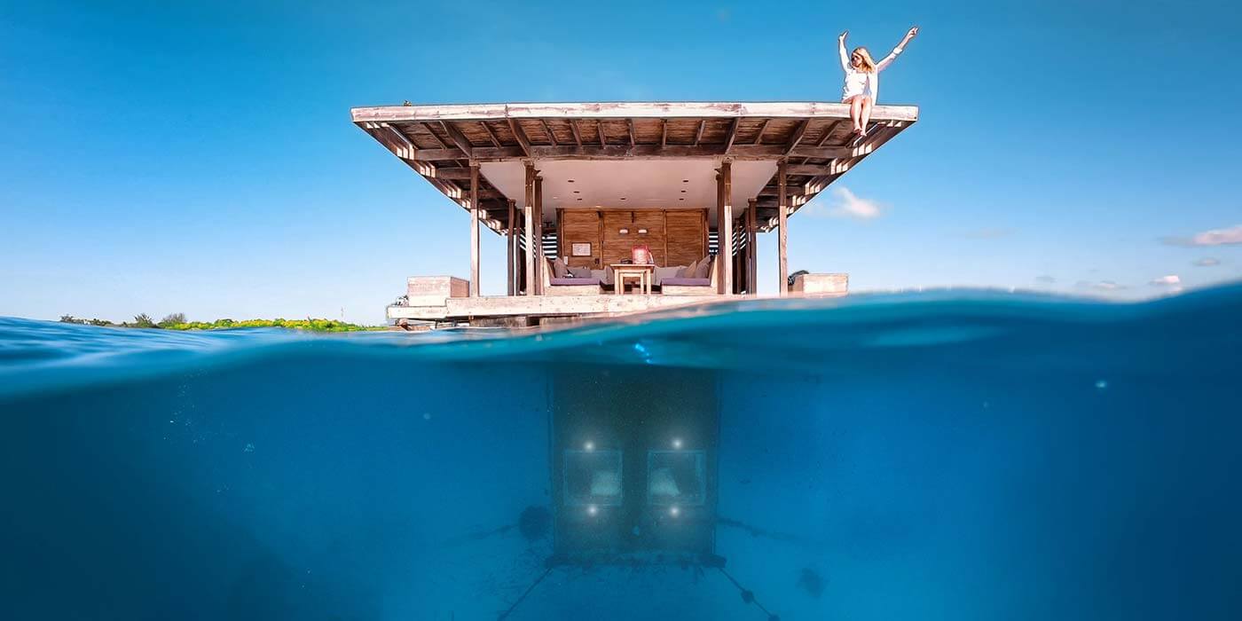 Underwater room at The Manta Resort